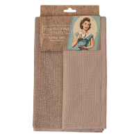 Полотенце кухонное Tessolo Home темно-бежевое хлопок соты, 40 x 60см