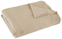 Tarrington House Плед вафельный бежевый из полиэстера, 130 x 170см