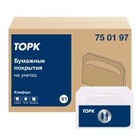 Индивидуальные покрытия на унитаз Tork Advanced V1, 750197, белые, 250шт