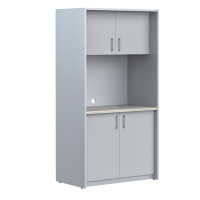 Шкаф для посуды Skyland SCB 120.2, серый/металлик, 1030х600х2000мм