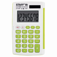 Калькулятор карманный Staff STF-62 зеленый, 8 разрядов