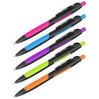 Шариковая ручка автоматическая Berlingo Color Zone 2 синяя, 0.7мм, корпус ассорти