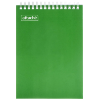Блокнот Attache зеленый, А5, 60 листов, в клетку, на спирали
