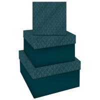 Набор квадратных коробок 3в1, MESHU 'Emerald style. Top.', (19,5*19,5*11-15,5*15,5*9см)