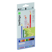 Карандаши цветные Berlingo 'SuperSoft. Замки', 12цв., заточен., картон, европодвес