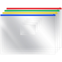 Пластиковая папка на молнии Officespace прозрачная, А4, 120мкм