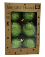 Tarrington House Набор елочных шаров зеленый 6см, 6шт