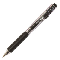 Ручка шариковая автоматическая Pentel BK437 черная, 0.3мм, черный корпус