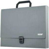 Портфель 1 отд., А4, с ручкой, пластик 0.70мм, серый