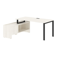 Стол с тумбой EUCT 17814 Ясень Траун/Черный 1760х1400х750 EDIS