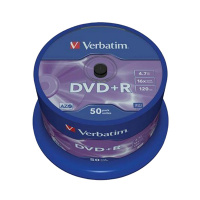 Диск DVD+R Verbatim 4.7Gb, 16х, Cake Box, 50шт/уп
