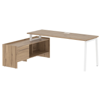 Стол с тумбой ELCT 19614 Дуб Денвер светлый/Белый 1960х1400х750 EDIS