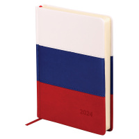 Ежедневник датированный 2024г., A5, 176л., кожзам, OfficeSpace 'Flag', триколор