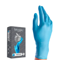 Перчатки нитриловые Benovy Nitrile Chlorinated BS р.XS, голубые, 100 пар