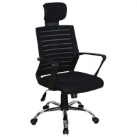 Кресло офисное Brabix Victory MG-016 ткань-сетка, черная, крестовина хром