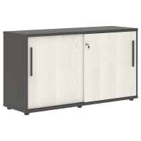 Шкаф низкий с дверьми купе ELC 1343 Ясень Траун/Мокко/Мокко 1346х430х750 EDIS