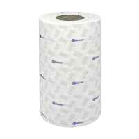 Бумажные полотенца Merida Top Print Mini с центральной вытяжкой, 70м, 2 слоя, синий рисунок, 12шт/уп