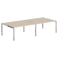 Стол 4-х местный XGWST 3214.1 Бук Тиара/Нержавейка полированная 3200х1406х750