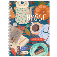 Скетчбук-тетрадь 100л., А5 BG 'Hygge', на гребне, матовая ламинация, 80г/м2, бежевый блок, твердая о