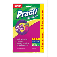Салфетка хозяйственная Paclan Practi универсальная, 32х32см, микрофибра, 2шт/уп