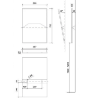 Зеркало Nofer 70х50см, настенное наклонное, нержавеющая сталь, белое, 08023.W