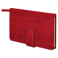 Еженедельник датированный 2026 МАЛЫЙ ФОРМАТ 95х155 мм, А6, BRAUBERG 'Augustus', под кожу, красный, 1