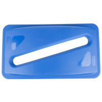 Крышка для мусорного контейнера Rubbermaid SlimJim 87л/60л, с отверстием для бумаги, синяя, FG270388