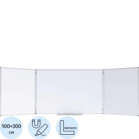 Доска магнитно-маркерная 100х300 2-створ. эмаль