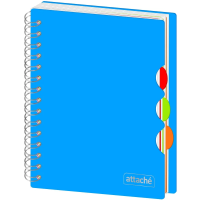 Бизнес тетрадь Attache А6, 100л, в клетку, на спирали, голубая