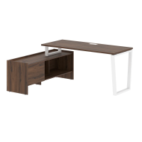 Стол с тумбой EVCT 17614 Дуб Денвер темный/Белый 1760х1400х750 EDIS