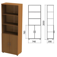 Шкаф полузакрытый 'Монолит', 740х390х2050 мм, цвет орех гварнери (КОМПЛЕКТ)