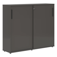 Шкаф средний с дверьми купе EMC 1643 Мокко/Черный/Мокко 1606х430х1355 EDIS