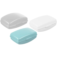 Мыльница пластик с крышкой М2219 цвета в ассортиме_СПБ