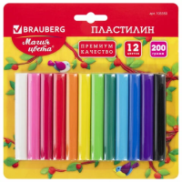 Пластилин Brauberg 12 цветов, 200г, высшее качество, в блистере