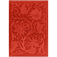 Обложка для паспорта Кожевенная мануфактура, нат. кожа, 'Цветы', красный