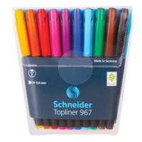 Набор ручек капиллярных Schneider Topliner 967 10 цветов, 0.4мм, черный корпус