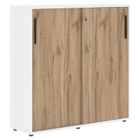 Шкаф средний с дверьми купе EMC 1343 Дуб Денвер светлый/Черный/Белый 1346х430х1355 EDIS