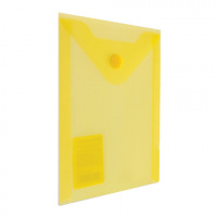 Пластиковая папка на кнопке Brauberg желтая, А6, 227319