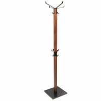 Вешалка-стойка 'Карина-1', 1,8 м, основание 42 см, 4 крючка + 4 дополнительных, дерево/металл, орех