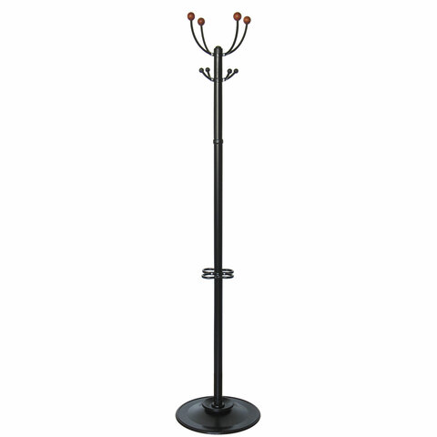 фото: Вешалка-стойка 'Квартет-З', 1,79 м, основание 40 см, 4 крючка + место для зонтов, металл, черная