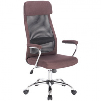 Кресло офисное Brabix Flight EX-540 ткань, коричневая, сетка, черная, крестовина хром