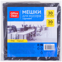 Мешки для мусора Officeclean ПНД 30л, 10мкм, с ручками, 20 шт