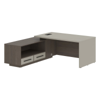 Стол руководителя с тумбой VCT 1919(L) Аметист/Дуб Сильвер 1900х1900х750 VELION
