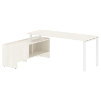 Стол с тумбой EUCT 19614 Ясень Траун/Белый 1960х1400х750 EDIS