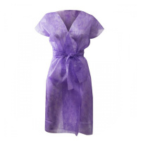 Медицинский халат одноразовый Кимоно фиолетовый, 10шт
