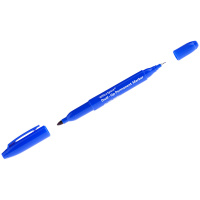 Маркер перманентный Officespace синий, 0.8-2мм, пулевидный наконечник, двухсторонний