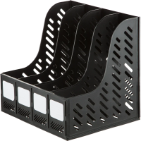 Лотки для бумаг секционные Attache 370мм, черный, 4 отделения, сборный