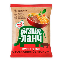 Лапша быстрого приготовления Бизнес Ланч с говяжим бульоном, 60г