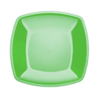 Тарелка одноразовая Horeca зеленая, 18х18см, 6шт/уп