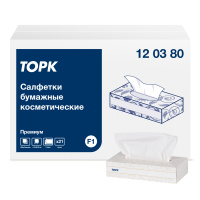 Косметические салфетки Tork Premium F1, 120380, для лица, 100шт, 2 слоя, белые